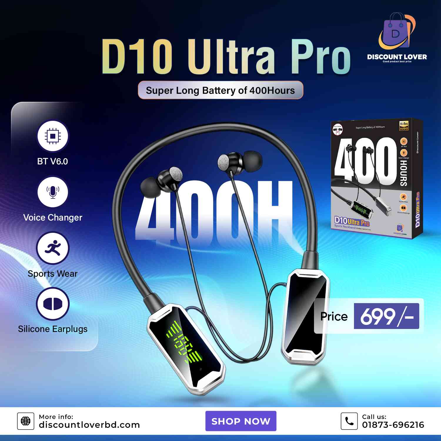 D10 Ultra Pro Sports Neckband