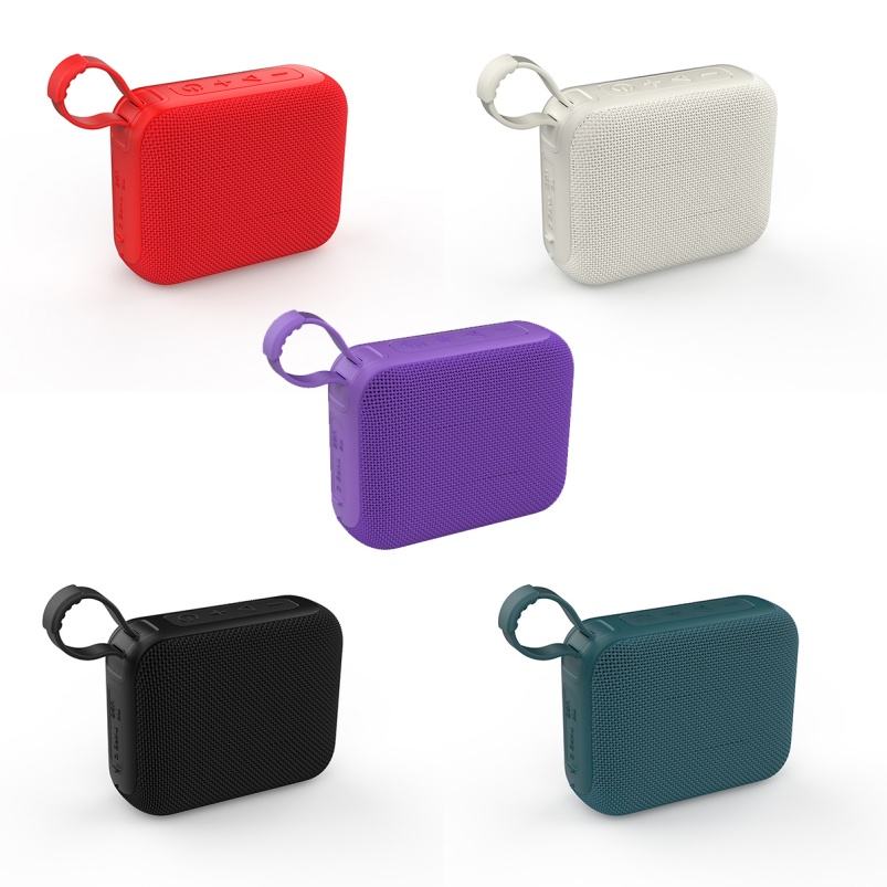 Portable Speaker Wireless Mini Fabric Audio Box Rechargeable Stereo Sound With Strap For Travel Camping